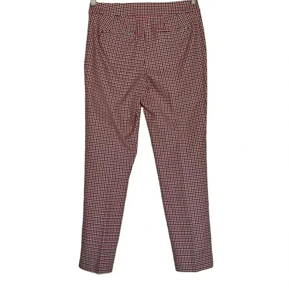 Boden Richmond 7/8 Trousers Women’s Size 6R in Houndstooth Red and Navy - Picture 4 of 7